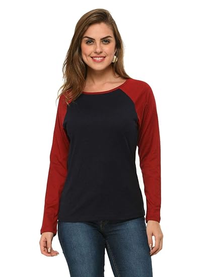 Women Cotton Raglan Full Sleeves Top(XS-4XL)