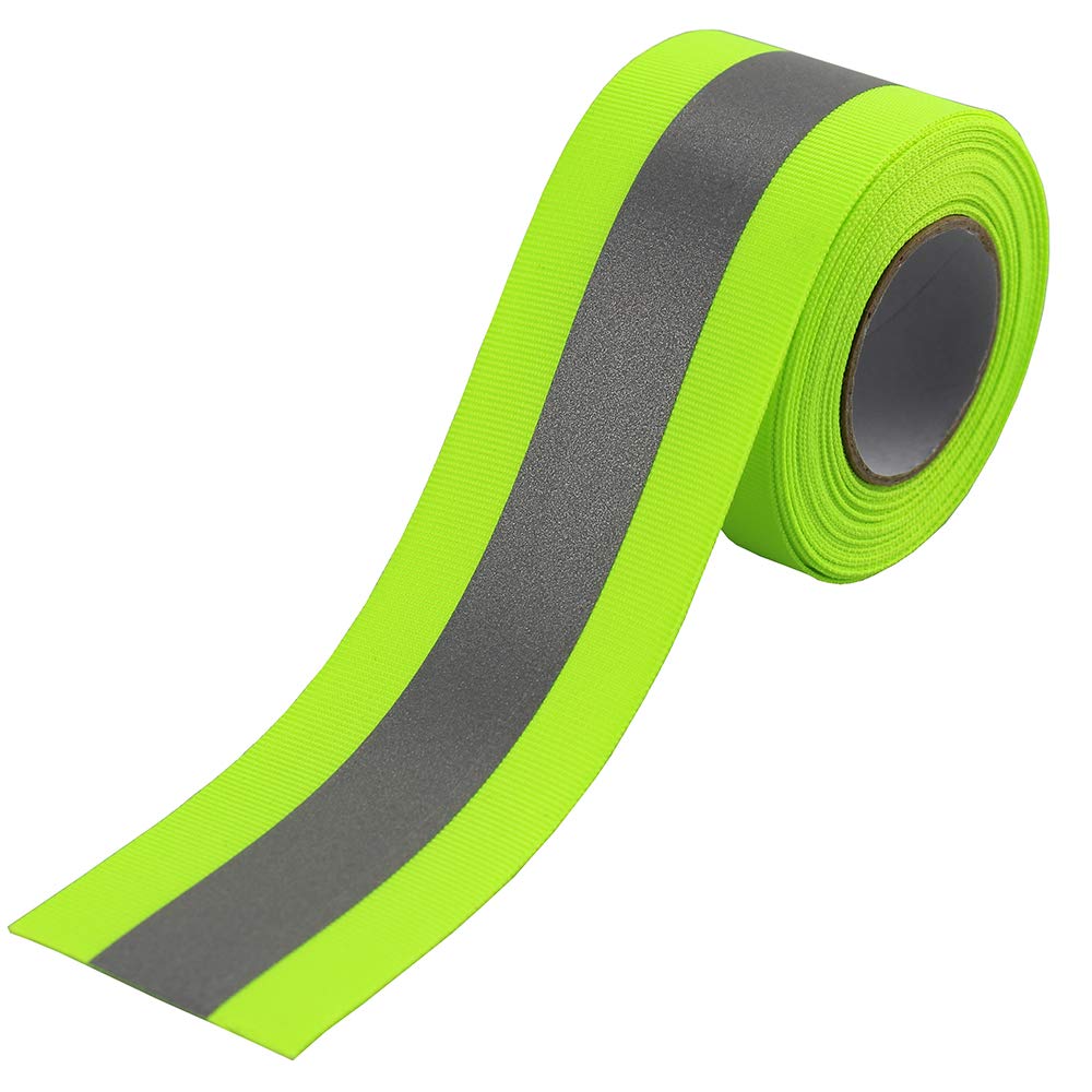 Silver Reflective Tape Sew On for Chothing Safety Fabric Webbing Trim Strip 5cm x 5meter (Green)