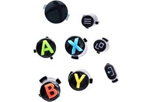 GENERIC Deal4GO 8-Pack Plastic ABXY Button View Menu Share Keys Set Replacement for Xbox Series S & Xbox Series X Controller (Black) (XSSX-8PB)
