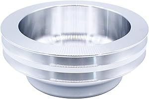 GSKMOTOR 2 Groove LWP Crankshaft Pulley For SBC SB Chevy 350 Double Groove Crank Pulley Long Water Pump