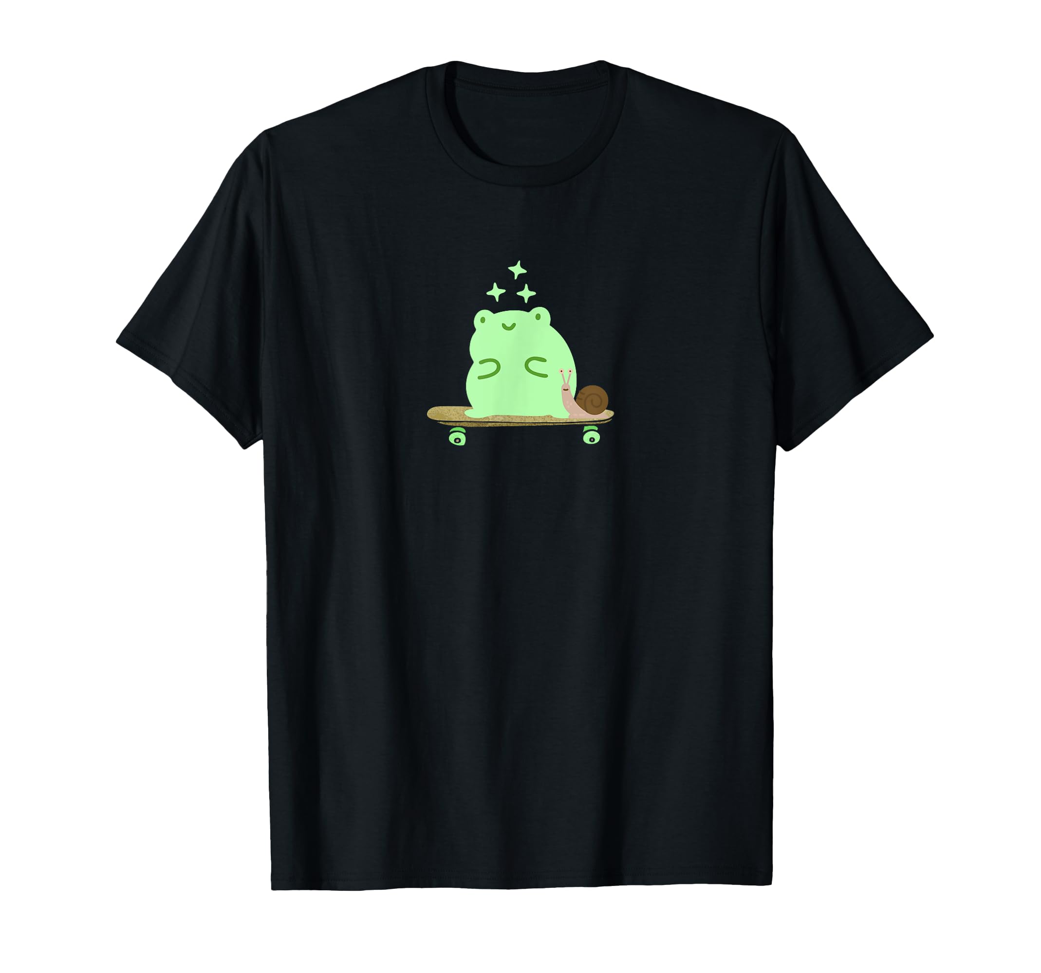 Cute frog on skateboard - Cottagecore aesthetic T-Shirt