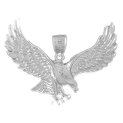 Amazoncom 14k White Gold Eagle Pendant 47 Mm Jewelry