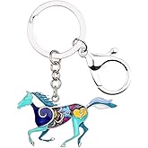 WEVENI Alloy Running Horse Keychain Accessories Enamel Uncorn Jewelry For Women Girls Car Wallet Charms