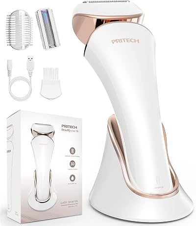 PRITECH Electric Shaver for Women Cordless Wet Dry USB Rechargeable