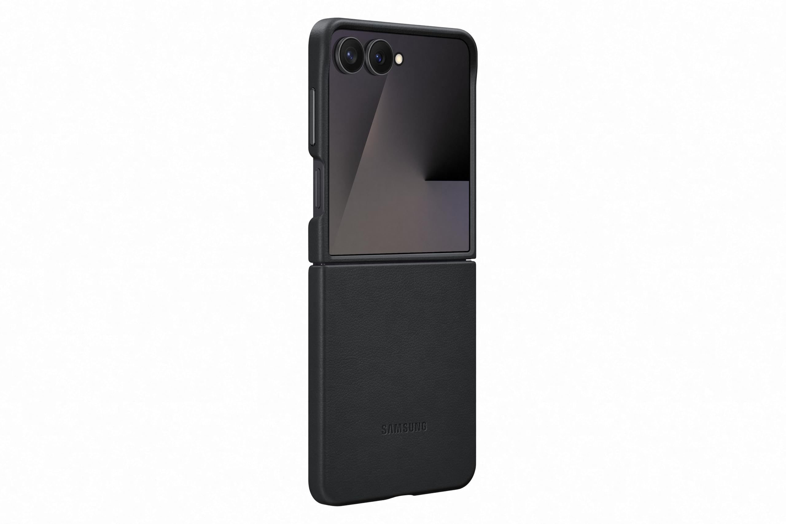 Samsung Kindsuit Case EF-VF766 für das Galaxy Z Flip7, Smartphone Cover, Handy-Hülle, Schutz Case, Lederlook, Kratzfest, Black