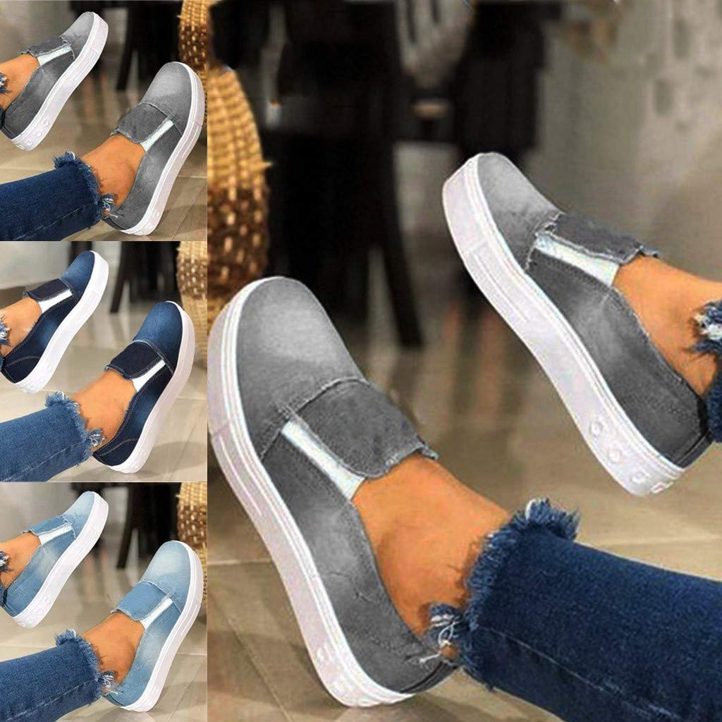 Womens Canvas Flat Comfort Shoes Loafers SlipOn Athletic Womens Canvas Flat Comfort Shoes Loafers SlipOn Athletic