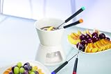 KitchenCraft Chocolate Fondue Set with Four Forks Tealight Ceramic Bowl and view 5