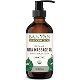Banyan Botanicals Pitta Massage Oil – Organic Massage Oil Infused with Ayurvedic Herbs – with Gotu Kola and Guduchi (Tinospora cordifolia) – 8 oz. – Non-GMO Sustainably Sourced Abhyanga Massage Oil