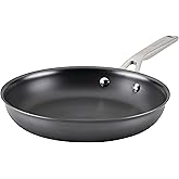 KitchenAid NITRO Carbon Steel Frying Pan/Skillet, Stainless Steel Handle, Compatible with All Cooktops, 10 Inch Open Fry Pan - Black