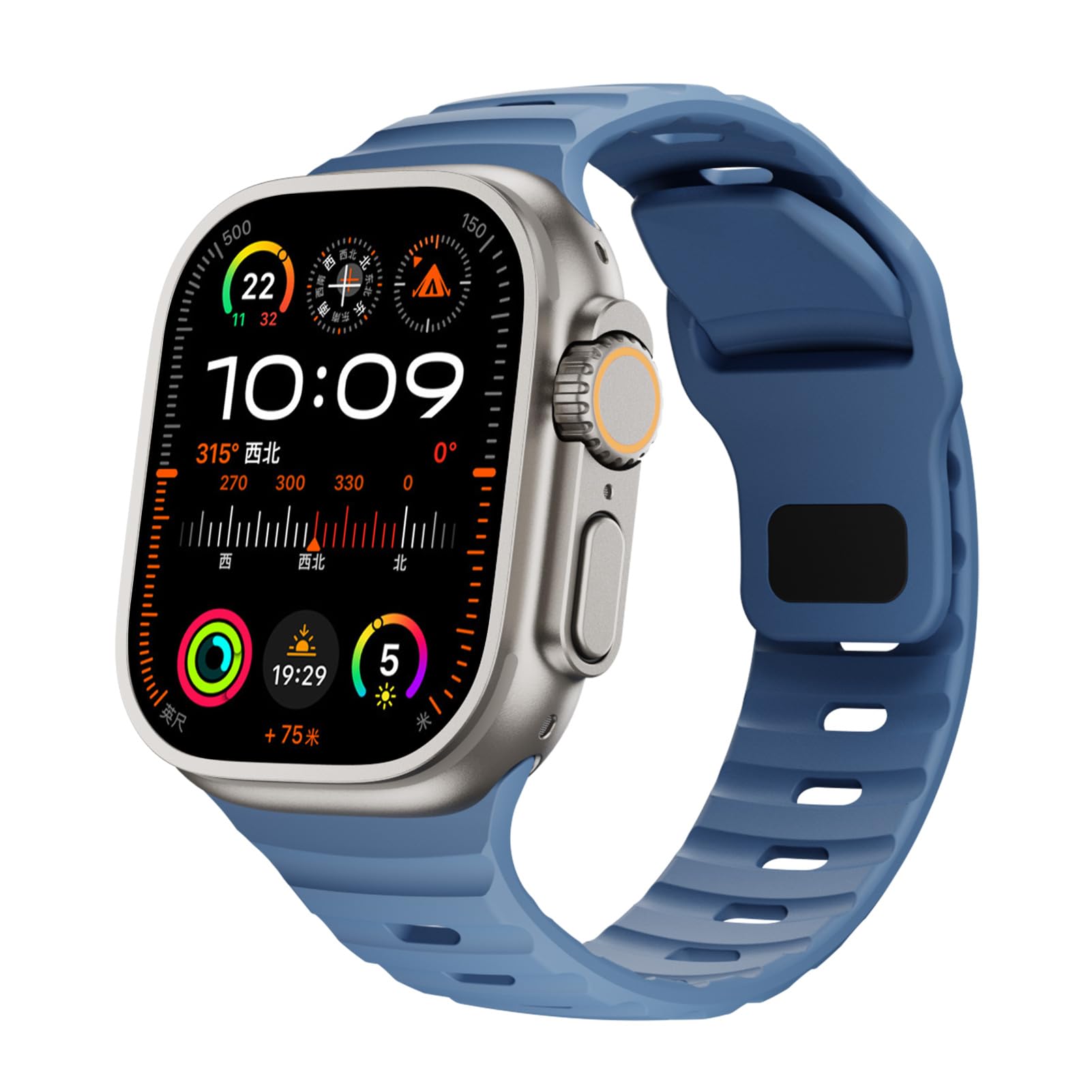 Photo 1 of Soft Silicone Waterproof Strap Compatible with Apple Watch Ultra Band 49mm 45mm 44mm 42mm 41mm 40mm 38mm,Men Women Sport Bands for iWatch Series 8 7 6 5 4 3 2 1 SE Ultra (42/44/45/49mm, Light Blue)