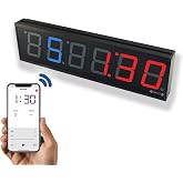 GymNext Flex Timer - Home Edition - Bluetooth App-Controlled Wall Mounted 13" LED Gym Clock with Medium 2.3" Digits for CrossFit, Tabata, HIIT, EMOM, MMA, Boxing, Interval Training, Circuits, Workouts
