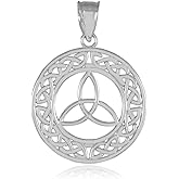 Round Sterling Silver Trinity Charm Pendant
