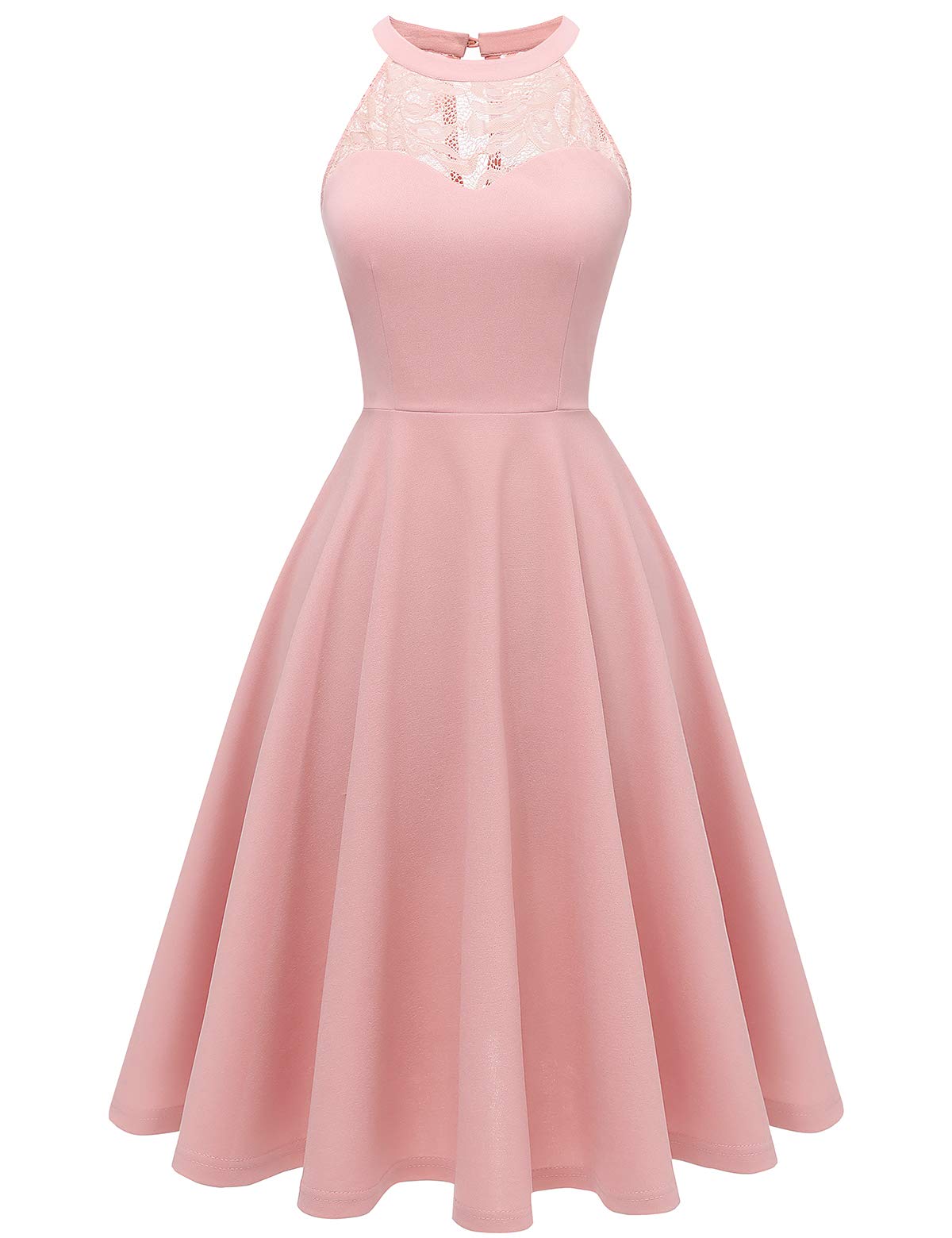 Bbonlinedress-Womens-Halter-Lace-Bridesmaid-Dress-Short-Prom-Party-Cocktail-Swing-Dress-Blush-2XL