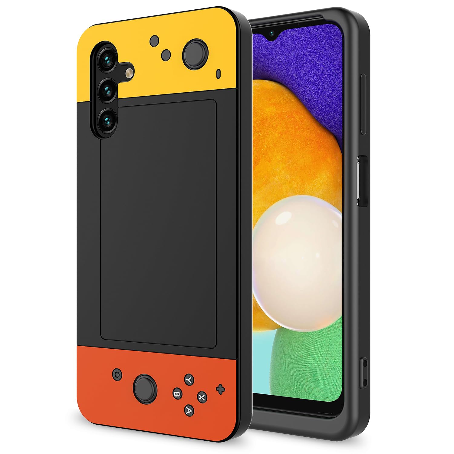 Phone Case for Samsung Galaxy A15 5G Case,Galaxy-A15-5G Cover,3D Cartoon Cute Kawaii Fun Cool Funny Video Game Design Phone Case,Full Body Protection Cover for Man Women Teen Orange Yellow Black