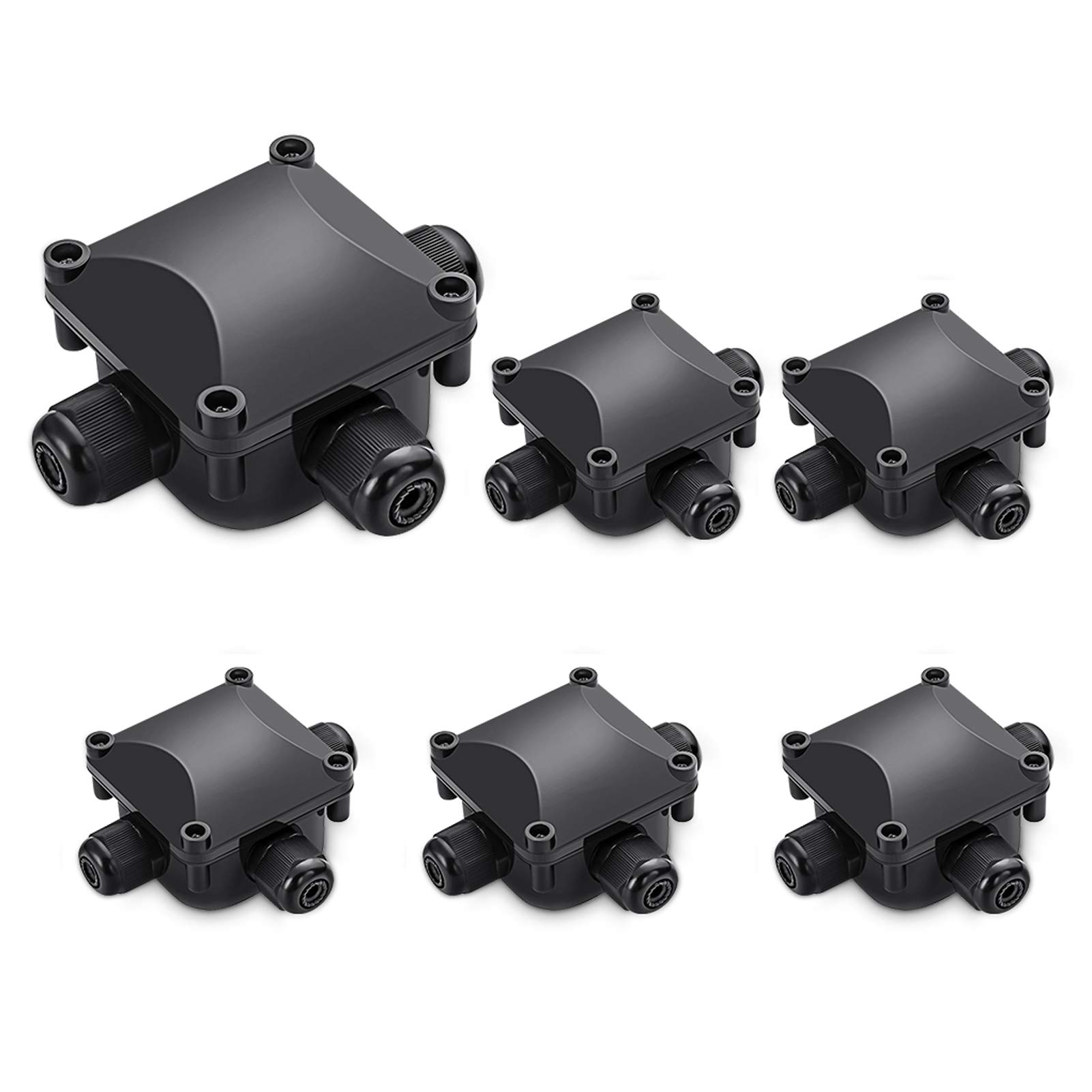 Photo 1 of Waterproof Junction Box, IP68, 3-Way Outdoor Cable Connectors,Outdoor/External Electrical Light Junction Box Ø 6mm-10.2mm (6 Pack)