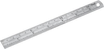 Rolson 50822 150 mm Stainless Steel Ruler with Metric and Imperial Scales