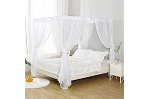 WANFASO White Canopy Bed Curtain for Twin Bed, Soft Bed Canopy Scarf for Girls Adults (Twin, White)