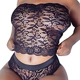 Women's Lingerie Set,Neartime Lace Babydoll Womens Underwear Nightwear Tops Briefs (L, Black)