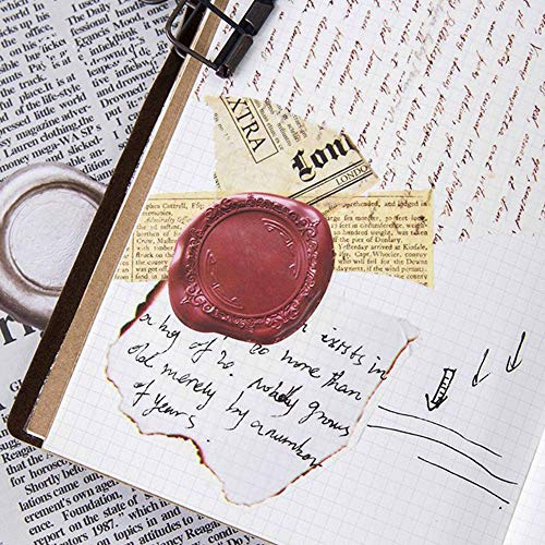 135 Pcs/3 Sets Vintage Wax Stamp Stickers Self Adhesive PVC Sticker Round Shaped Envelope/Bag Seal Decor with Box by EORTA for Diary Planner Craft Scrapbook DIY Gift, Kids, Students, Wax Stamp Theme - Thumbnail 4