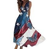 CHRATLHI Patriotic Dress for Women Holiday Long