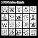 24 Pcs Christmas Stencils, 6x6 in Christmas Painting Stencil Craft for Art Drawing, Wood, Window, Glass Door, Car Body, Greeting Cards, Albums,Scrapbook, Notebook, Journal, Wall, Face Cookie Decor