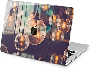 Cavka Hard Shell Case for Apple MacBook Pro 13" 2019 15" 2018 Air 13" 2020 Retina 2015 Mac 11" Mac 12" Protective Pattern Light Design Print New Cover Unique Laptop Vintage Plastic Bulbs Lamp Gentle