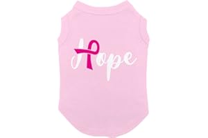 HAASE UNLIMITED Hope Breast Cancer Ribbon - Support Dog Shirt (Pink, Medium)