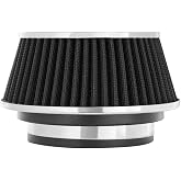 Spectre Universal Clamp-On Air Filter: High Performance, Washable Filter: Round Reverse Tapered; 3 in/3.5 in/4 in Flange ID; 2.625 in (67 mm) Height; 6 in (152 mm) Base; 4.75 in Top, SPE-8161, Black