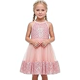 NNJXD Little Girl Party Dress Princess Sequin Pageant Tulle Flower Girls Wedding Birthday Sparkle Dresses