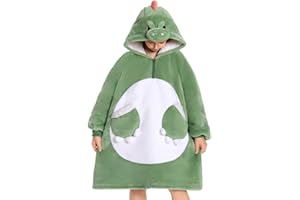 OLAOLA Wearable Blanket Hoodie for Kids - Oversized Animal Hooded Blanket - Soft Warm Cozy Sherpa Fleece Sweatshirt