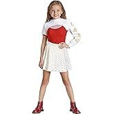 ACLGCSU Zombies Costume for Girls, 3PCS Kids Cheerleader Uniform Outfit Halloween Cosplay Party Clothes