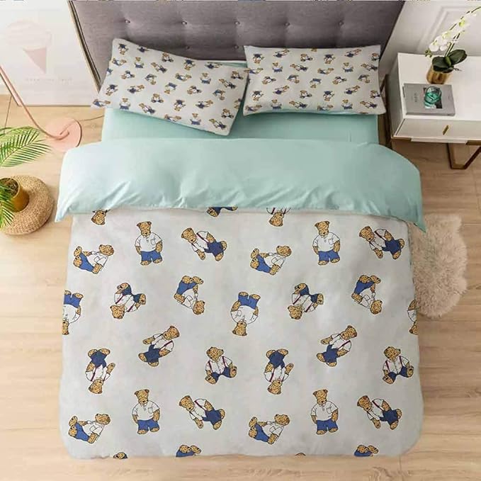 Soft Double Brushed Microfiber Bedding, Cute Teddy Bear