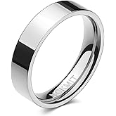 NOKMIT 5mm 14K Gold Filled Rings for Women Girls Dainty Thick Wedding Band Couple Anniversary Engagement Thumb Ring Gifts High Polished Plain Flat Cigar Band Tarnish Resistant Comfort Fit Size 4 to 11
