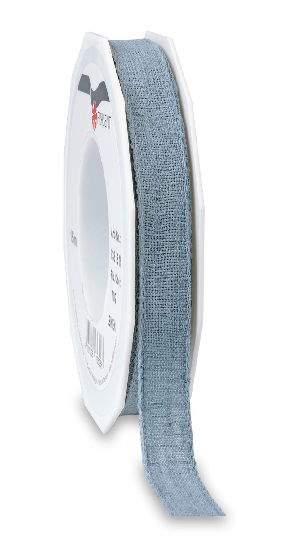 Präsent - Linen Ribbon Blue 15-M-roll 15 mm Width — image 1