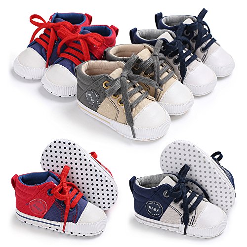 image for SOFMUO Baby Girls Boys Canvas Shoes Soft Sole Toddler First Walker Inf