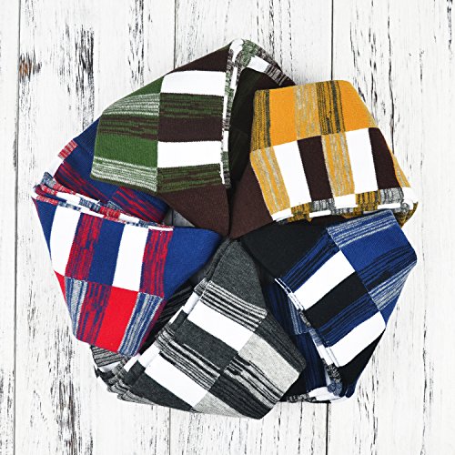 Morecoo Mens Cotton Dress Socks Ribbed Colorful Patterned Stripe Funky Socks for Men