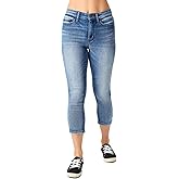 Judy Blue Contrast Wash Mid Rise Capris