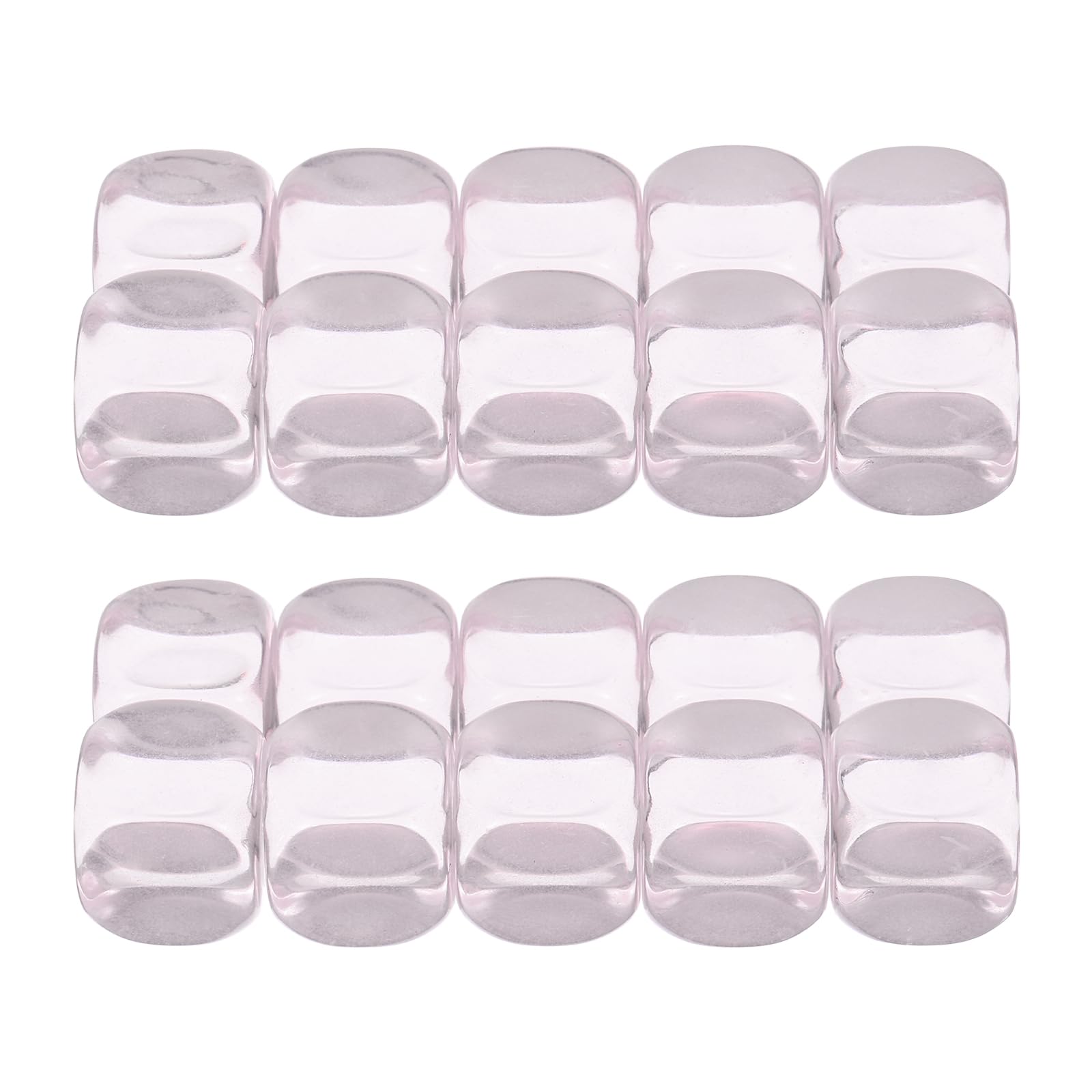 PATIKIL 16mm Clear Acrylic Dice Blank, 20 Pcs Standard Game Dice Rounded Corner with Smoothed Surface Six Sided for Board Games Teaching, Pink
