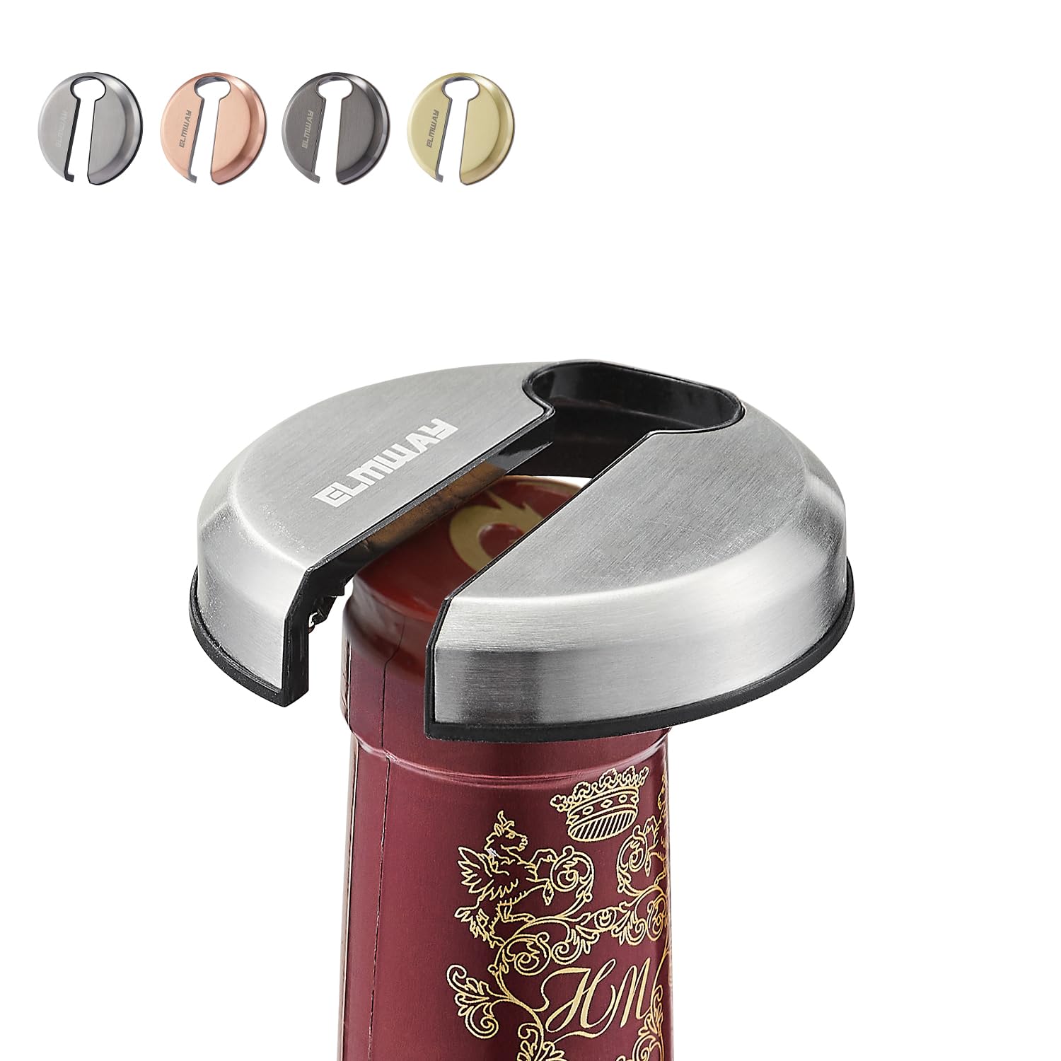 ELMWAY VinoLux Series Magnetic Wine Foil Cutter by ELMWAY – Stainless Steel Top & Durable ABS Body, Compact Design with Magnetic Storage, Easy to Use & Portable, for Wine Lovers – Silver