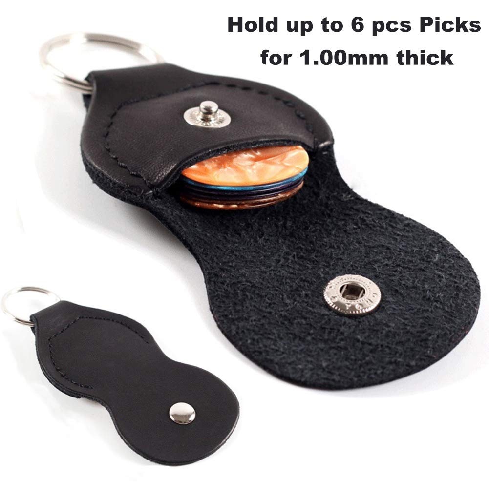 Elrido DIY Guitar Picks Punch Pick Maker Puncher Tool to Make Your Endless Guitar Picks, With 2 Pick Strips Sheet, a Leather Picks Holder - Guitar Picks Puncher Tool Kit Guitar Picks Cutter (Blue)