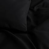 MOONLIGHT20015 Double Duvet Cover Set Black Solid Soft Duvet Cover 2 Pillowcases view 6