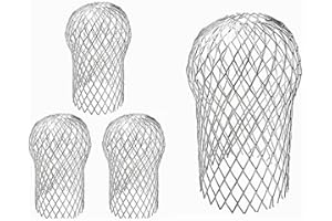 Kastetards 4 Pcs Gutter Downspout Guards,Expandable Aluminium Filter Strainer,Downspout Rain Protector,Mesh Gutter Strainer,f