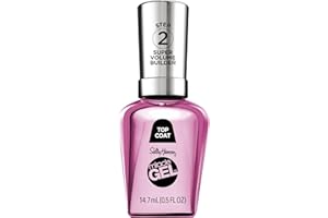 Sally Hansen Miracle Gel Nail Polish Super Volume Builder Top Coat | Salon Quality, Gel-Like Formula, Two-Step System, No UV Light Needed, Long Lasting | Sheer, Glossy