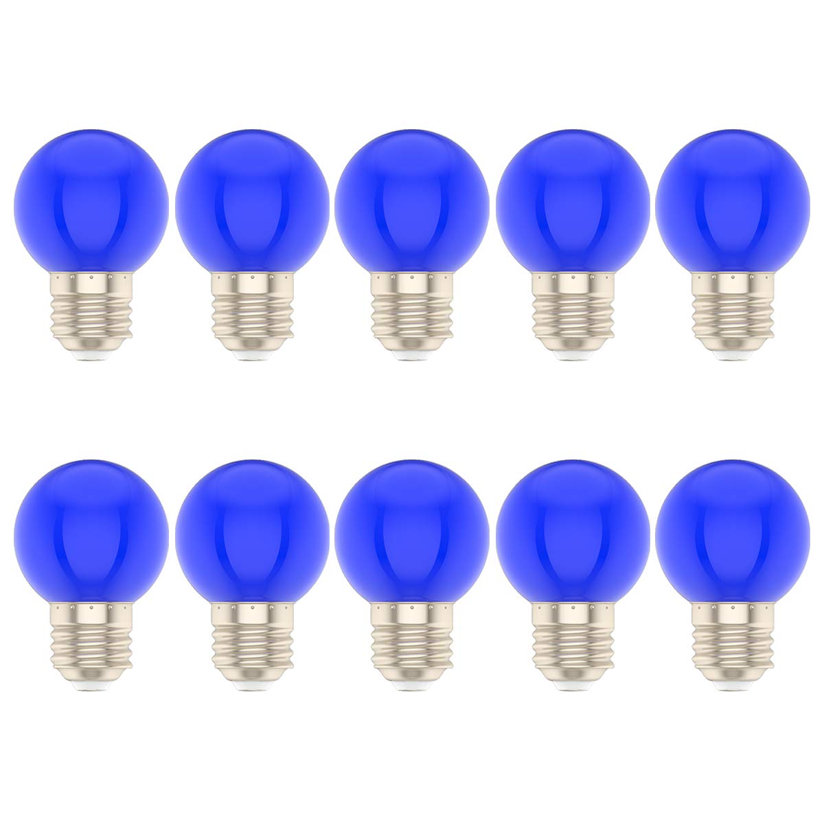 10 Pack 1W LED Colored Light Bulb E27 Screw Cap Light Bulb for Wedding Halloween Christmas Party Bar Mood Ambiance Decor (Blue)
