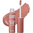 Ruby Kisses Lip Gloss Butter Bomb Gloss Non-Sticky Lip Gloss Vitamin E Natural Nude Lip Makeup -7.8mL (0.26 US fl.oz) (Nude)
