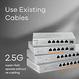Zyxel XMG-105 5-Port 2.5G Multi-Gig Unmanaged Switch 1x 10G SFP+ Desktop view 7
