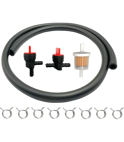 Kit Tubo Carburante 7 Piedi 1/4 Di Pollice Con Fascette - Compatibile Briggs Kawasaki Kohler