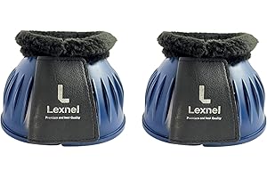 LEXNEL Rubber Bell Boots, Durable Bell Boots for Horse – Superior Hoof Protection and Comfort (1 Pair) (Navy Blue, Large)