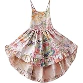Vintage Floral Girls Dress Summer Casual Cotton Baby Dress
