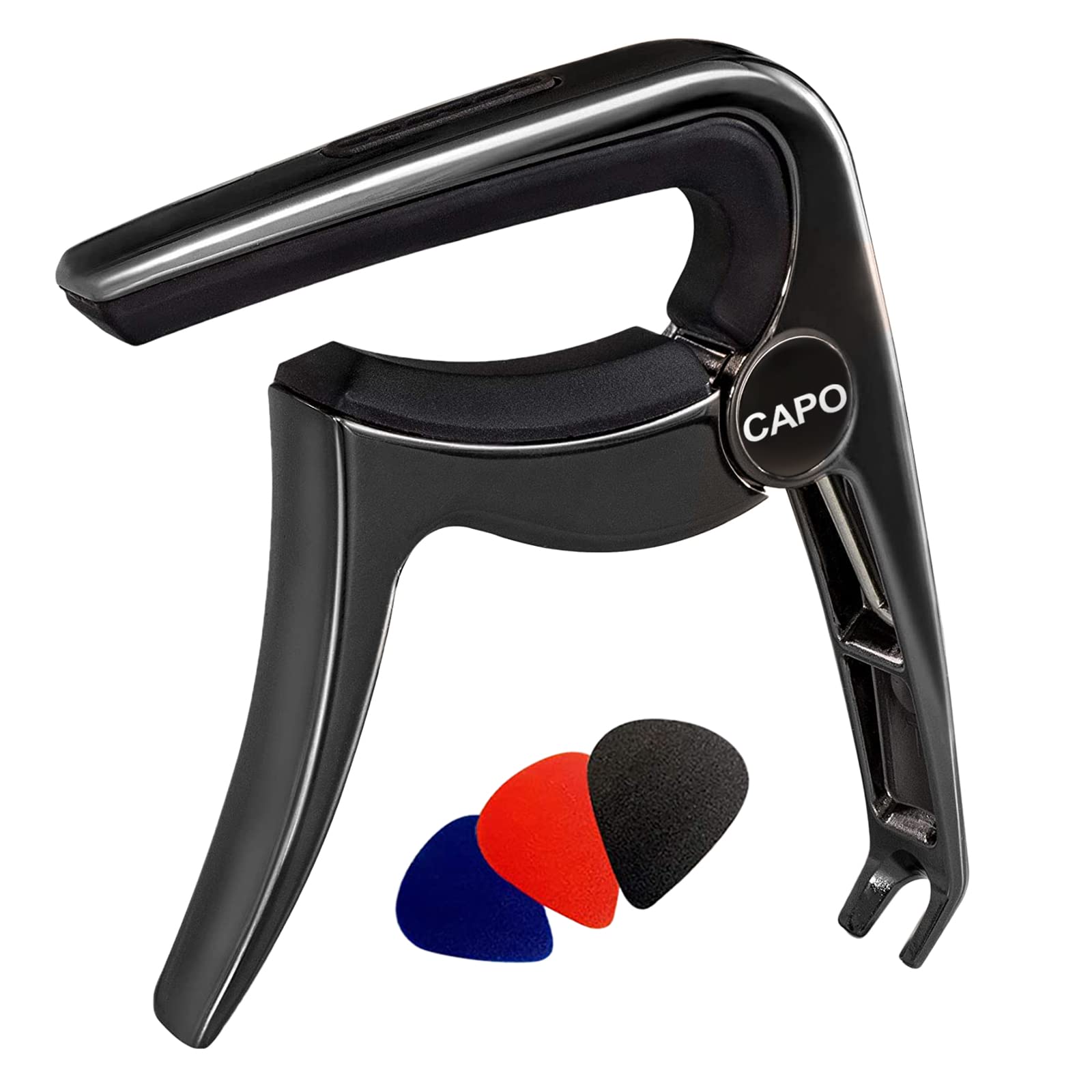 Capo, Guitar Capo for Acoustic Electric Guitar - 3in1 Guitar Clamp with Picks Holder for Ukulele Mandolin and Banjo - BestSounds Capo with 3 Guitar Picks